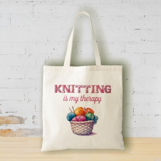 Knittern ist meine Therapie Tragetasche