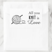 Knittern Kegelgarn - Ihr Strick ist nur Liebe Rechteckiger Aufkleber (Tasche)
