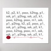 Knittern Lingo Rote Garne Kunsthandwerk Poster (Vorne)