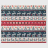 Knittern Muster Weihnachtsbaum Nordic Geschenkpapier (Flach)