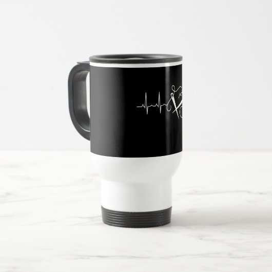 Knittern - Nadeln Herzklopfen Reisebecher (Vorderseite Links)