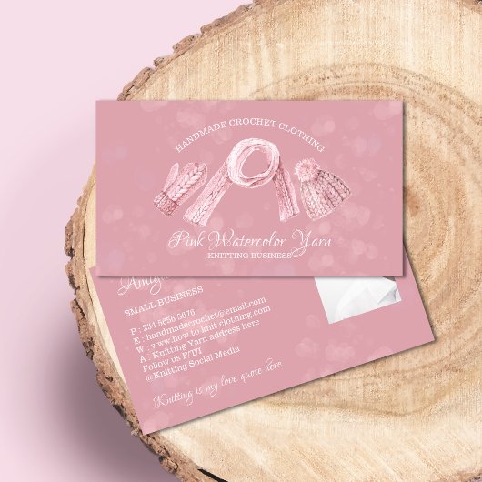 Knittern Nähkreuz Winterschnee Bokeh Visitenkarte