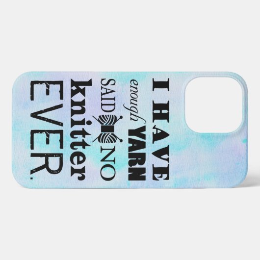 Knittern nicht genug Garne Handarbeit Aquarelltext iPhone Hülle (Rückseite (Horizontal))