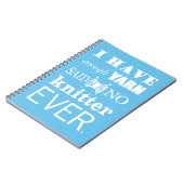 Knittern nicht genug Garne Handarbeit Ideen dunkel Notizblock (Linke Seite)