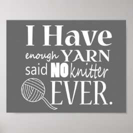 Knittern ・ Nicht genug Garnhandwerk {Dark} Poster