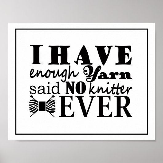 Knittern ・ Nicht genug Garnhandwerk Poster (Vorne)