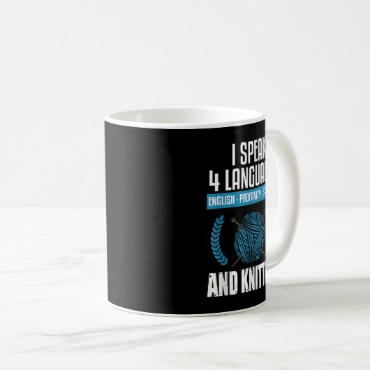 Knittern Sarcastic Knitting Sprichwort Funny Knitt Kaffeetasse (VorderseiteRechts)