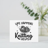 Knittern | Strickhaut-Nähhandgeschenke Postkarte (Stehend Vorderseite)