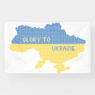 Knittern ukrainischer Staat Landkarte Text Ruhm an Banner