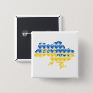 Knittern ukrainischer Staat Landkarte Text Ruhm an Button