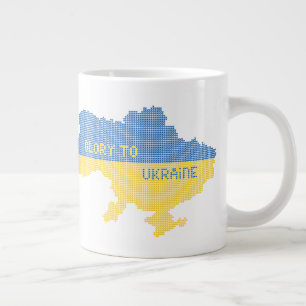 Knittern ukrainischer Staat Landkarte Text Ruhm an Jumbo-Tasse