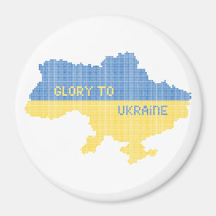 Knittern ukrainischer Staat Landkarte Text Ruhm an Magnet