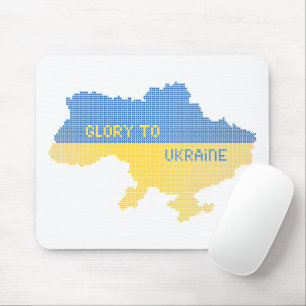 Knittern ukrainischer Staat Landkarte Text Ruhm an Mousepad