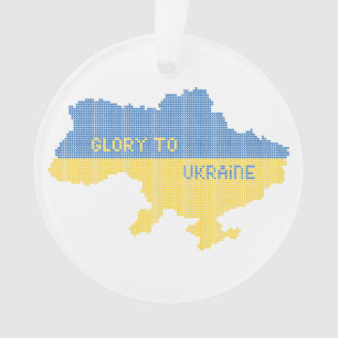 Knittern ukrainischer Staat Landkarte Text Ruhm an Ornament