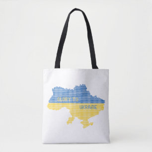 Knittern ukrainischer Staat Landkarte Text Ruhm an Tasche
