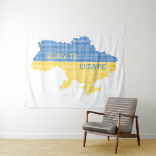 Knittern ukrainischer Staat Landkarte Text Ruhm an Wandteppich