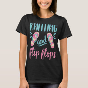Knittern und Flip Flops Beach Sandal Sommer Frauen T-Shirt