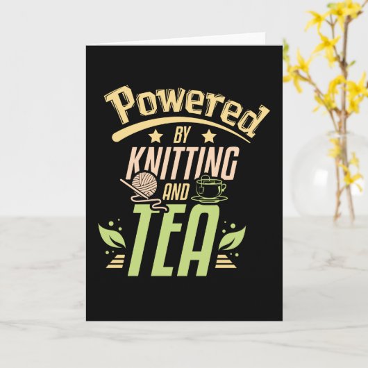 Knittern und Tee Karte (Gelbe Blume)