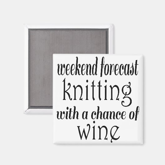 Knittern und Wein Magnet (Vorderseite/Rückseite)