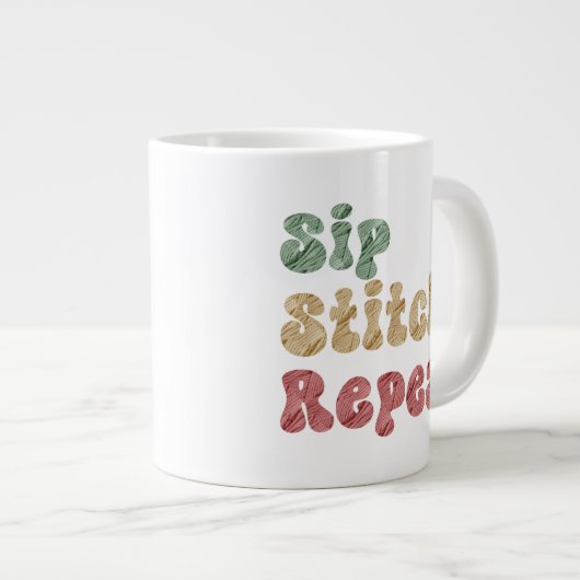 Knitternähen Jumbo-Tasse (Vorderseite Rechts)