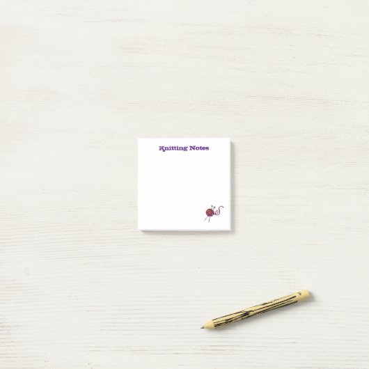 Knitternoten Garnnähte Leere Notizblock (Auf Schreibtisch)
