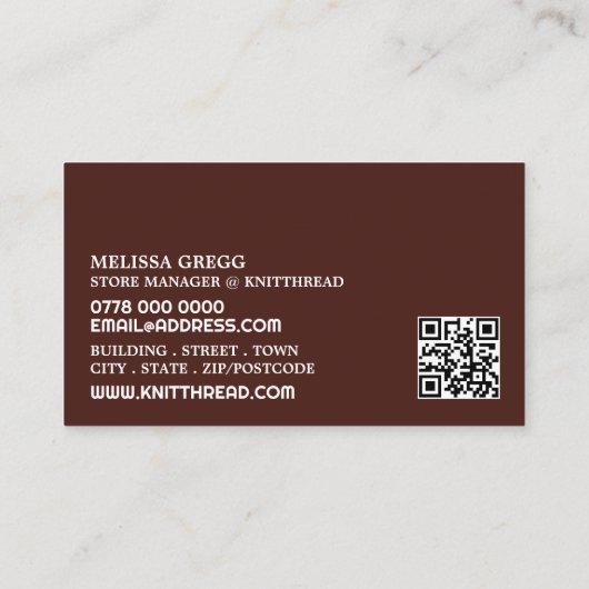 Knitterpackung, KnitterStore, Garnspeicher Visitenkarte (Rückseite)