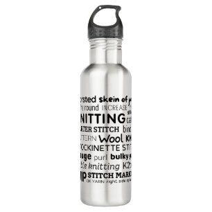 Knitters Lieblingsworte stainless Water Flasche Edelstahlflasche