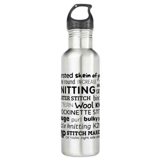 Knitters Lieblingsworte stainless Water Flasche Edelstahlflasche (Vorderseite)