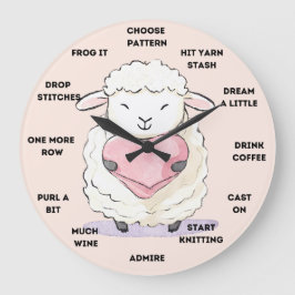 Knitteruhr Große Wanduhr