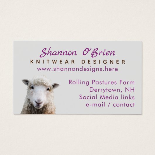 Knitterwoll-Lamm-Visitenkarte (Vorderseite)