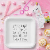 KNITTIERENDE WORTE 9" Teller für das Papier (Party)