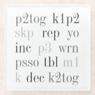 KNITTIERENDE WORTE Glass Drink Untersetzer