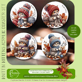 Knittin' Kitten Acrylic Untersetzer Set