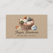 Knitting Basket Handmade QR Code Visitenkarte (Vorderseite)