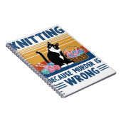 knitting because murder is wrong,black cat, funny notizblock (Rechte Seite)