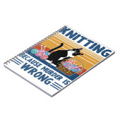 knitting because murder is wrong,black cat, funny notizblock (Linke Seite)