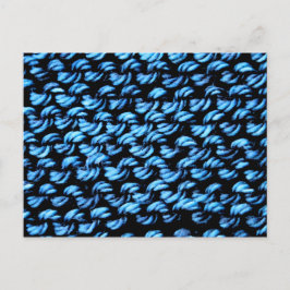 Knitting Blue Garter Stitch Postkarte