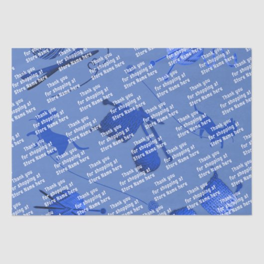 "Knitting Business Dankeschön" - Blau Seidenpapier (Vorderseite)