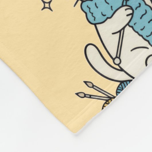 Knitting Crochet Cat Paws Pastel Pattern Cozy Fleecedecke (Ecke)