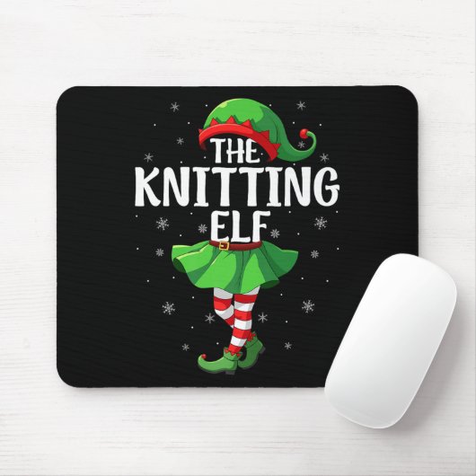 Knitting Elf Christmas Girls Women Elf Squad Xmas Mousepad (Mit Mouse)