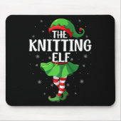Knitting Elf Christmas Girls Women Elf Squad Xmas  Mousepad (Vorne)