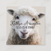 Knitting FIber Sheep Wool Square Business Cards Quadratische Visitenkarte (Vorderseite)