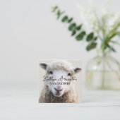 Knitting FIber Sheep Wool Square Business Cards Quadratische Visitenkarte (Stehend Vorderseite)