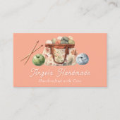 Knitting Handmade QR Code Visitenkarte (Vorderseite)