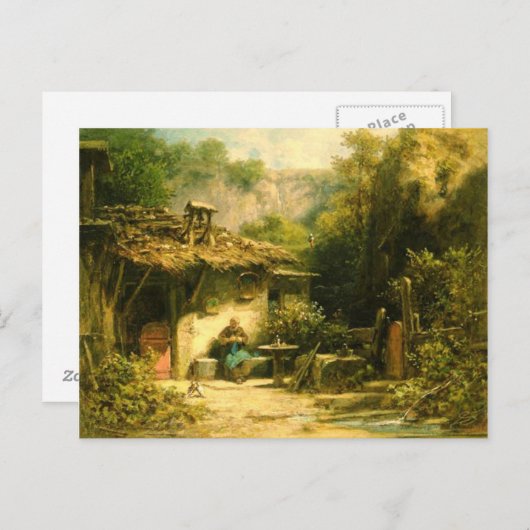 Knitting Hermit - Spitzweg Postkarte (Vorne/Hinten)