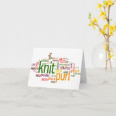 Knitting Lexicon - Worte für Stricker! Strick an! Karte (Gelbe Blume)