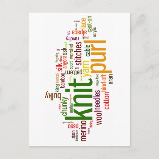 Knitting Lexicon - Worte für Stricker! Strick an! Postkarte (Vorderseite)