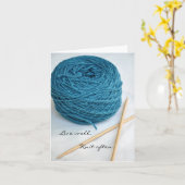 Knitting Note Card - Wohnen Sie gut. Strick oft. Karte (Gelbe Blume)