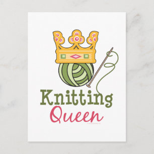 Knitting Queen Postcard Postkarte