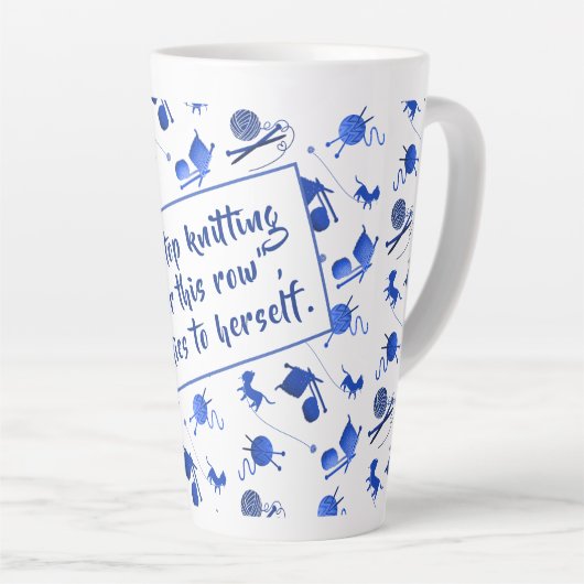 Knitting Saying Yarn Pattern Mug For Fiber Artists Milchtasse (Rechte Ecke)